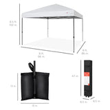 Best Choice Products 8x8ft 1-Person Setup Pop Up Canopy Tent Instant Portable Shelter w/ 1-Button Push, Case, 4 Weight Bags - White Best Choice Products