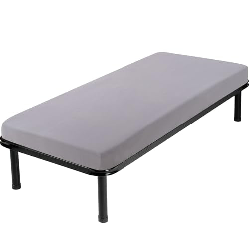 Cot Sheets 25" x 75" Small Single Sheet Fitted for Milliard Trifold Mattress Folding/RVs Bunk/Guest Beds/Army Cots/Travel Size Mattress, Ultra Soft & Breathable Bottom Cover(Gray, Single,4") URZGU