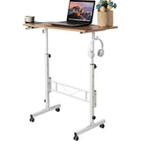 SIDUCAL Small Standing Desk Adjustable Height, Small Mobile Stand Up Desk with Wheels, Rolling Desk for Standing or Sitting, Portable Computer Desk for Walking Pad SIDUCAL