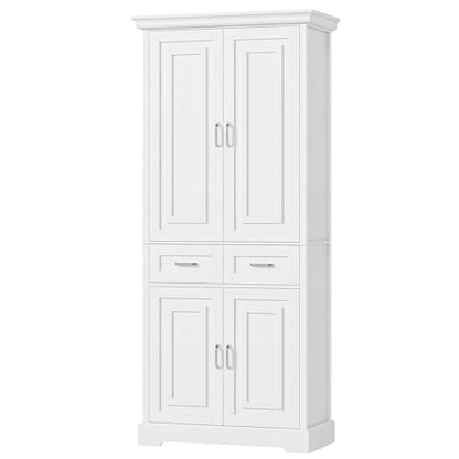 FACBOTALL Kitchen Pantry Storage Cabinet, 71" Tall Storage Cabinet with 4 Doors and 2 Drawers, Utility Kitchen Pantry with Adjustable Shelves for Dining Room Living Room… - WoodArtSupply