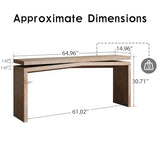 HZSSDTKJ 65-Inch Rustic Solid Wood Veneer Long Console Table, Farmhouse Entryway Sofa Side Table for Living Room, Hallway, Behind Couch and Apartment, Easy Assembly (Antique Natural-04) HZSSDTKJ