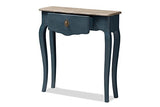 Baxton Studio Elancourt Classic and Provincial Spruce Finished Console Table, Blue Baxton Studio