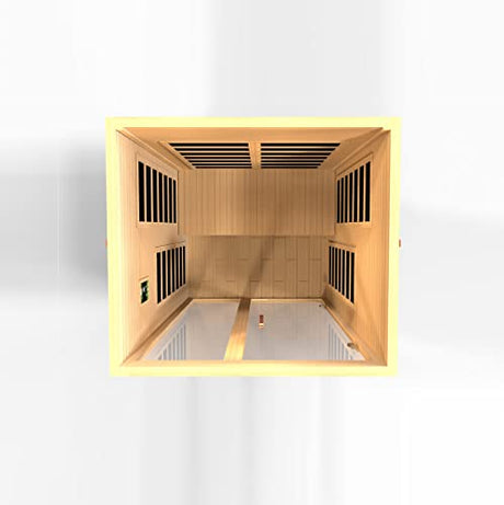 Dynamic Santiago Elite Honey Stain Finish 2-Person Ultra Low EMF (Under 3 MG) FAR Infrared Sauna, Curb Side Delivery DYNAMIC SAUNAS
