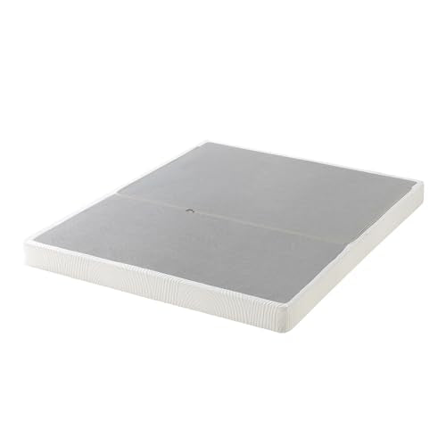 ZINUS 4 Inch Box Spring with Cover, No Assembly Mattress Foundation, Sturdy Metal Structure, Queen, White Zinus