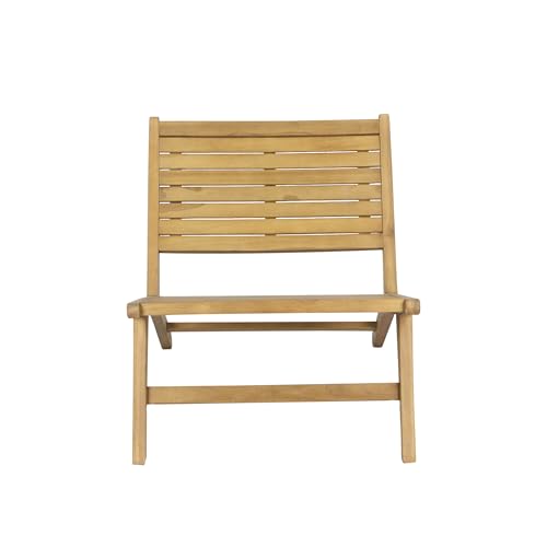 JONATHAN Y PAT2000A Leo Mid-Century Modern Wood Armless Outdoor Patio Chair Contemporary, Bohemian, Coastal, Transitional, Rustic, Natural