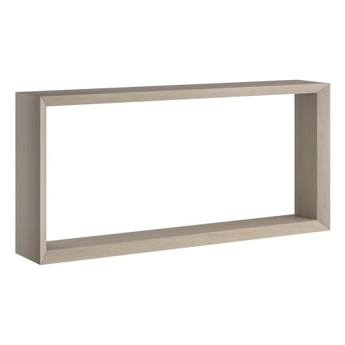Henn&Hart 64" Wooden Rectangular Console Table Entryway Table, Sofa Table with Wooden Shelf for Entryway, Living Room, Couch, Hallway, or Office, Beech White Henn&Hart