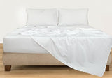 Royale Linens 300 Thread Count 100% Long Staple Combed Cotton Stripe Sheet Set - 4 Piece Queen Bed Sheets - 1 Fitted, 1 Flat & 2 Pillow cases - Soft Cool & Crisp Sheet Set (Queen, Narrow Stripe White) ROYALE LINENS
