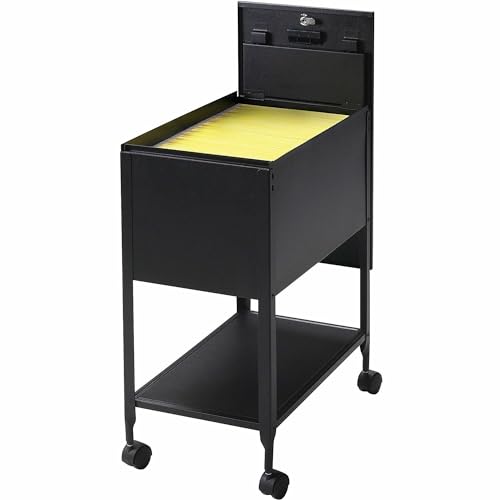 Lorell® Steel Locking Letter-Size Mobile File Cart, Black Lorell