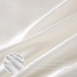 Sleeplite 4 Piece Luxury Satin Bed Sheets Set with Pillowcases - Ultra Soft & Silky, Hypoallergenic & Wrinkle-Free, Hotel Quality Comfort Bedding, Size Full, Snow White Sleeplite