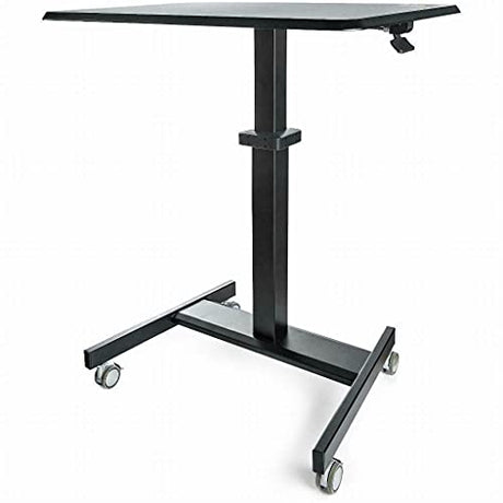 StarTech.com Mobile Standing Desk - Portable Sit Stand Ergonomic Height Adjustable Cart on Wheels - Rolling Computer/Laptop Workstation Table with Locking One-Touch Lift for Teacher/Student (STSCART2) StarTech.com