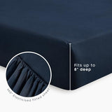 Wake In Cloud - Toddler Bedding Set for Boys Girls, 4 Pieces Soft Crib Bed Set Including Comforter, Sheets and Pillowcase, Navy Blue Wake In Cloud