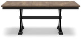 Signature Design by Ashley Wildenauer Dining Extension Table, 78" W x 40" D x 30" H, Black & Dark Brown Signature Design by Ashley