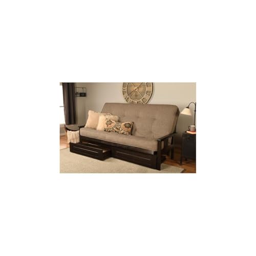 HomeStock Urban Oasis Furniture 8" Innerspring Queen-Size futon Mattress with Line Stone Fabric Cover, 80" L x 60" W x 8" H, Foam, Innerspring and Cotton HomeStock