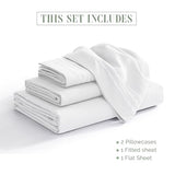 Elegant Comfort Luxury 1500 Premium Hotel Quality Microfiber 4-Piece Sheet Set - Soft, All Around Elastic 18-24 Inches Deep Fitted Sheet - Extra Deep Pocket Sheets, King, White Elegant Comfort