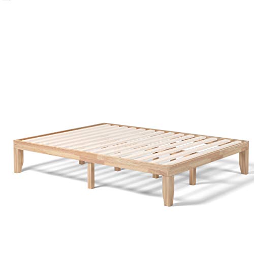 Giantex 14 Inch Queen Wood Platform Bed Frame, Minimalist Mattress Foundation with Solid Rubber Wood, Heavy Duty Wood Slat Support, Without Giantex
