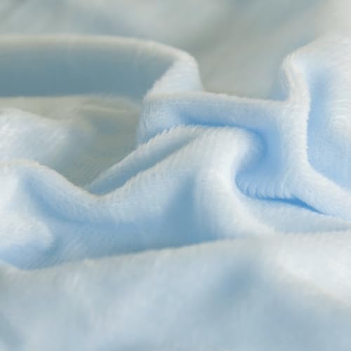 HAIHUA Blue Fluffy Comforter Cover Set - Faux Fur Light Blue Twin Bed Comforter Cover Set 1 Pieces (1 Plush Duvet Cover) Girls Bedding Sets, Solid Color (Blue, Twin) HAIHUA