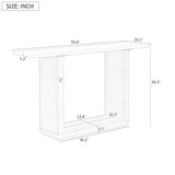 Merax Elegant Minimalist Console Table with Curved Corners, Natural Wood Veneer, U-Base Design Entryway Table for Displaying Treasures, Simple Assembly, Natural Merax