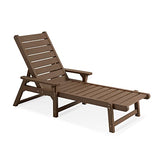 ACUEL Chaise Lounge, Poly Lumber, Outdoor Lounge Chair with Adjustable Backrest, Sturdy Weather Resistant Waterproof Fade Proof, for Poolside Patio Garden(Brown)