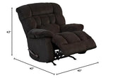 Catnapper Johnson Power Lay Flat Recliner in Brown Polyester Fabric Catnapper