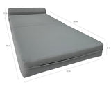 D&D Futon Furniture Gray Sleeper Chair Folding Beds, Convertible Studio Sofa Bed, High Density Foam (70 x 32 x 6 in Thick) D&D Futon Furniture