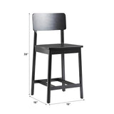 Walker Edison 2-Piece Minimalist Solid Wood Counter Stool, Set of 2, Black Walker Edison
