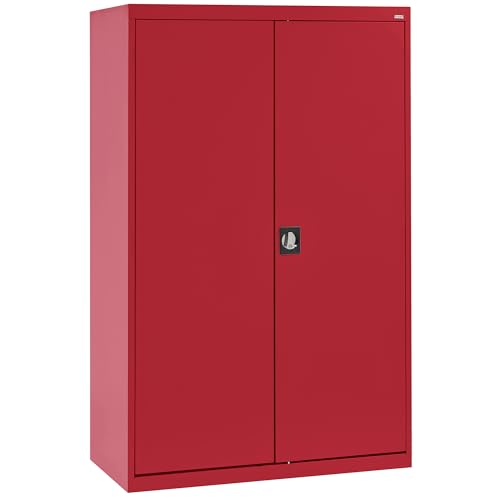 Sandusky Lee EA4R462472-01 Elite Garage Storage Cabinet, Steel Utility Cabinet with Adjustable Shelves, 72"H, Red Sandusky