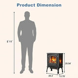 DUMOS Electric Fireplace Heater, 26” Freestanding Electric Fireplace Stove with 3D Flame Effect & Remote Control, Stylish Stove for Home with Safety Features, Adjustable Heat & 12H Timer, Charcoal DUMOS