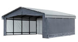 Arrow Carports Enclosure Kit for Galvanized Steel Carport, Fabric Carport Wall Panels, 20' x 20' x 7' Arrow