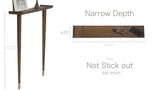 Stelalloy Wall Tables for Hallways - Extra Slim Entryway Table - Narrow Console Tables for Entryway or Foyer - Wall-Mounted Space-Saving Thin Table for Narrow Spaces - 6.25" Depth,Rich Walnut Finish Stelalloy