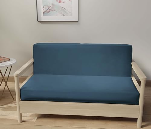 LANE LINEN Futon Covers Full Size, 100% Cotton Slipcovers, Full Size Mattress Cover for Futon Sofa Bed, Foldable Armless Sofa Cover, Zippered Couch Cover - Bluestone LANE LINEN