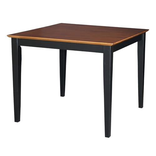 International Concepts Solid Wood Dining Table in Black/Cherry, 36"W x 36"D x 30"H,