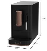 Café Affetto Automatic Espresso Machine + Milk Frother | Built-In & Adjustable Espresso Bean Grinder | One-Touch Brew in 90 Seconds | Matte Black, 1.2 Liter, (C7CEBBS3RD3) Café