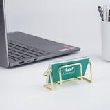 Leicraft Business Card Holder for Desk, Cute Metal Card Organizers and Office Desk Accessories for Men and Women (Golden) Leicraft