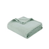Madison Park Liquid Cotton Luxury Blanket Premium Soft Cozy 100% Ring Spun Cotton For Bed , Couch or Sofa, King, Sea Foam Madison Park