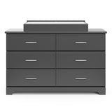 Storkcraft Brookside 6-Drawer Dresser (Gray) – GREENGUARD Gold Certified, Gray Dresser for Bedroom, Kids & Nursery Storage Chest, Safety Interlocking Drawers, Pre-Installed Tracks, Kids Chest Storkcraft