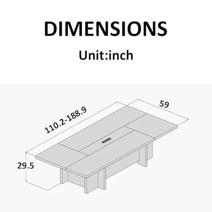 13FT Large Modern Conference Table, Extra-Thick Rectangular Table, Sleek Minimalist Boardroom Meetings Room Table for Office Home Furniture Negotiations (Wood, 157" L*59" W*29.5" H) - WoodArtSupply