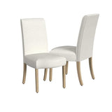 HomePop Scalloped Detail Dining Chair|Upholstered Parsons Dining Chairs |Decorative Home Furniture, Cream Textured Woven (Set of 2) HomePop