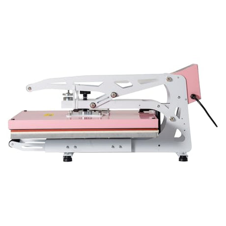 16x24 Inch Heat Press Machine,Semi-Auto Open T-Shirt Press with Slide-Out Drawer,2000W High Power Industrial Sublimation Machine, Air Switch Safety (16‘’×24‘’SEMI-AUTO Heat Press Machine-Pink) JintianCrafts