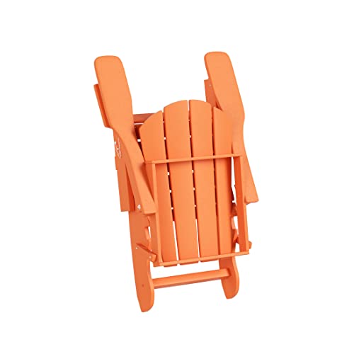 WestinTrends Outdoor Adirondack Chair, Plastic Fire Pit Chair, Weather Resistant Folding Patio Lawn Chair for Outside Deck Garden Backyard Balcony, Orange - WoodArtSupply