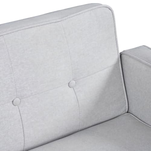 White Modern Guest Chair Sofa Recliner, Adjustable Cotton Fabric Futon Reclining Couch, Sofa Bed, Easy Assembly, Mid-Century Style Conference Seating for Office, Waiting Room, 68"L x 22.4"W x 28.7"H Generic