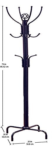 Frenchi Home Furnishing CR002 Coat Rack, 12 Hook, Black