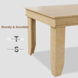 GarveeHome Farmhouse Dining Table for 6-8 People, 71 in Long Kitchen Tables with Wooden Sturdy Frame, 6 ft Large Rectangular Dinner Table for Dining Room, Kitchen, Natural, 71" Non-extendable GarveeHome