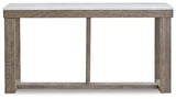 Signature Design by Ashley Loyaska Casual Sofa Table with Marble Top, Brown & White Signature Design by Ashley