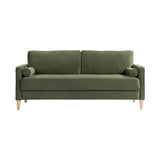 Studio Living® Lexington 75.6" Sofa, Mid-Century Modern, Pocket Coil Comfort, Easy Assembly, Velvet Fabric, Olive Green Studio Living