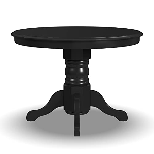 Classic Black 42" Round Pedestal Dining Table by Home Styles - WoodArtSupply