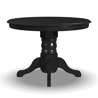 Classic Black 42" Round Pedestal Dining Table by Home Styles - WoodArtSupply