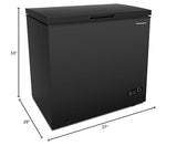 Frigidaire EFRF7003-BLACK Chest Deep Freezer, 7 Cu. Ft, Black Adjustable Thermostat-Removable Vinyl Coated Wire Basket-Easy Defrost Drain Frigidaire