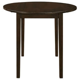 Coaster Home Furnishings 3-Piece Round Wood Dining Room Set Drop Leaf Extension Table Ladder Back Side Chairs Upholstered Seat Cushions Cappuccino and Tan 130005 Coaster Fine Furniture