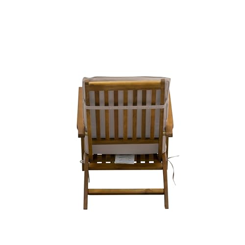 East West Furniture BSLCDNA Salinas Patio Chair Lounge - Outdoor Acacia Wood Sunlounger Chair for Poolside, Deck, Lawn, 59x21x35 Inch, Natural Oil