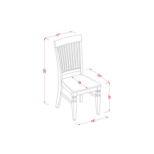 HomeStock Linen White Dining Table Set with 6 Wooden Chairs - Oval Kitchen Table Espresso/37 Chair HomeStock